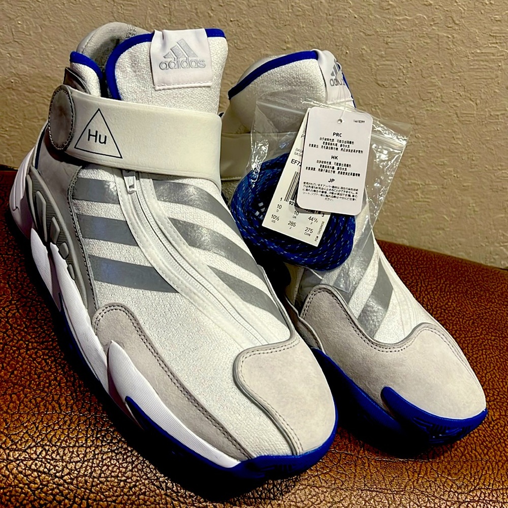 Brand New Adidas Pharrell x Crazy BYW HU ‘White Royal’ 2020 Basketball Sneakers!